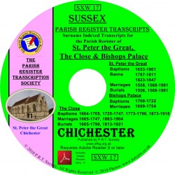 Chichester St. Peter the Great, Cathedral Close and Bishops Palace Parish Registers